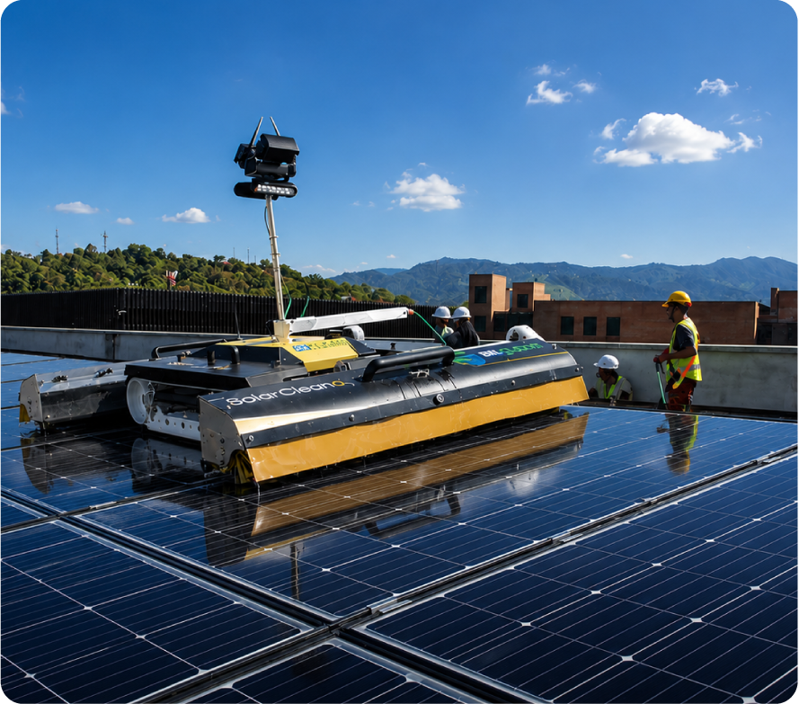 Limpieza de paneles solares